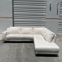 White Microfiber Sectional 