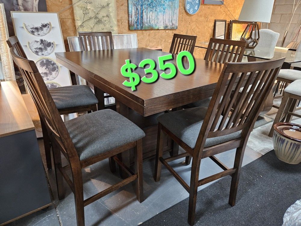 Brown Dining Table With 6 Chairs