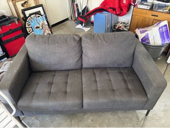 Gray loveseat couch - home furniture