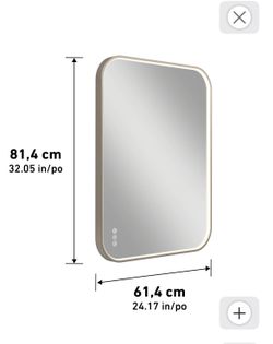 New Open Box Royce LED Mirror – Brushed Nickel, Dimmable & Anti-Fog