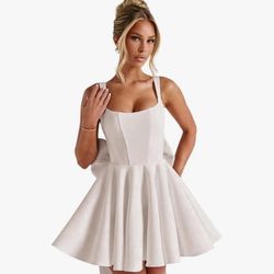 NEW White Satin Homecoming Dress – Size 2 