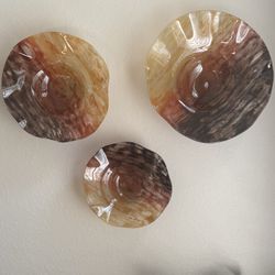 Set of 3 Decorative Glass Wall Bowls