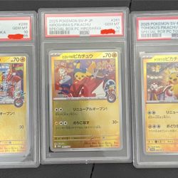 2025 Pokemon Tohoku Fukuoka Hiroshima Pikachu #260 261 289 PSA 10 Promo Seq Set