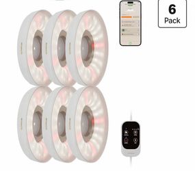 48W Grow Light Puck with Manual & APP Control,Self Adhesive Grow Lights for Plants Auto-Timer,Plant Assistant for Plant Shelf