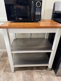 Kitchen Cart with Butcher Block Top