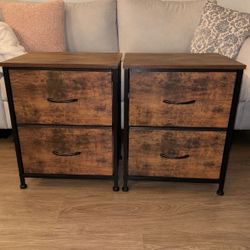 NEW IN BOX - Set of 2 Brown Rustic Nightstands