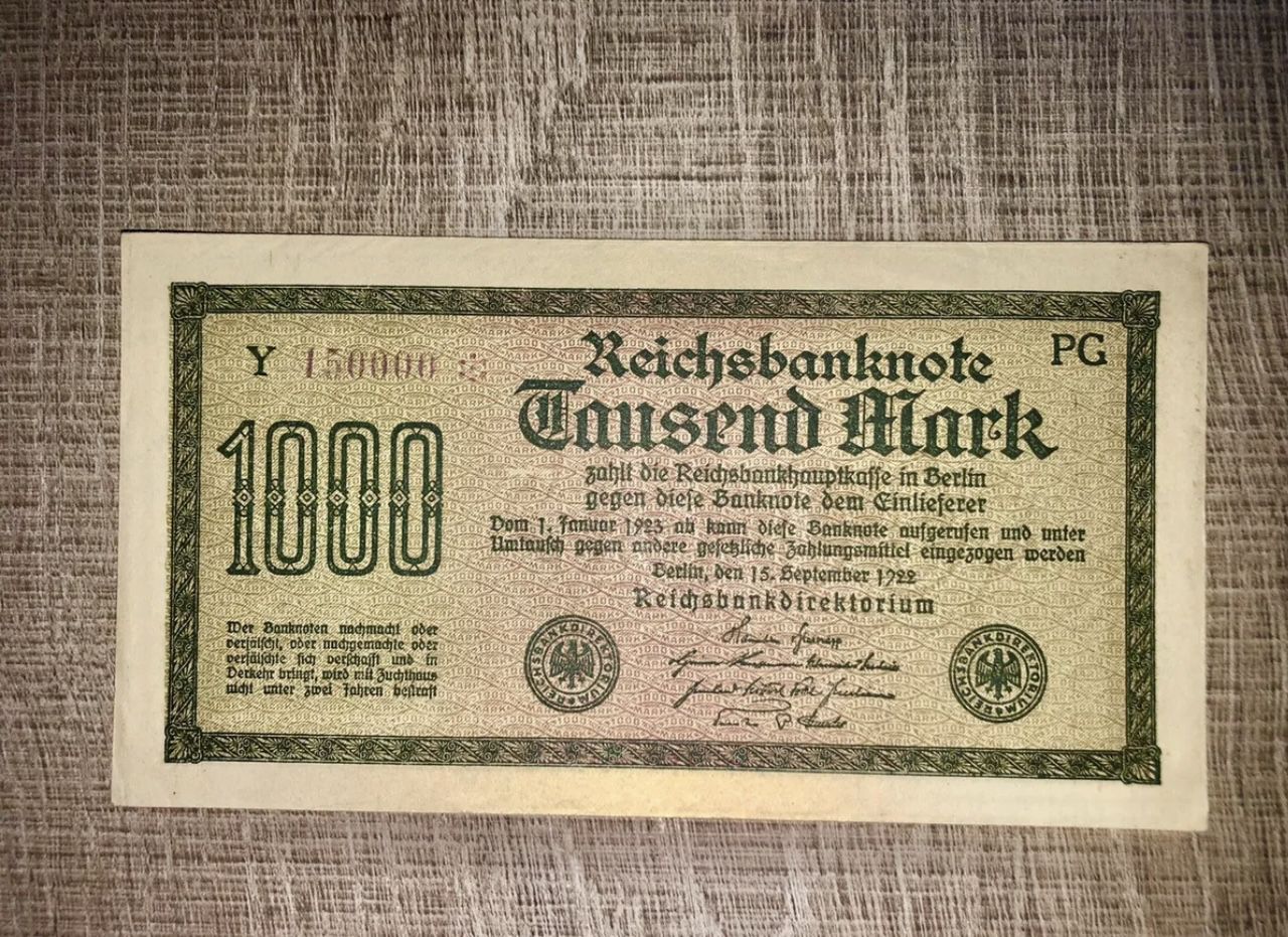 Germany 1000 Mark 1922 . Original. UNC