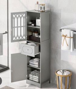 Tall Bathroom Freestanding Storage Cabinet