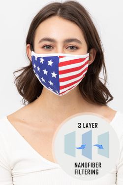 American Flag Printed Reusable Washable Face Mask