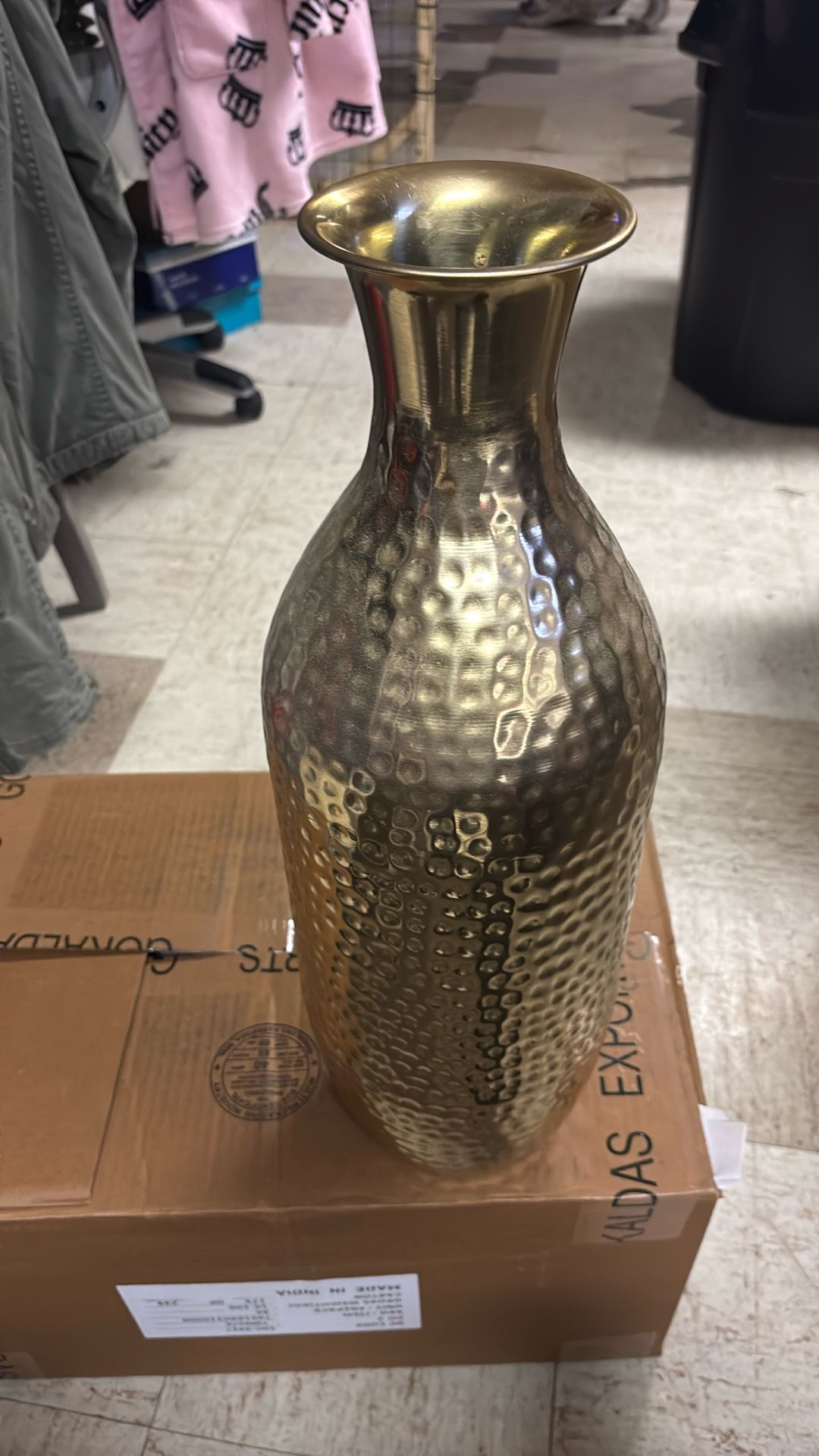 Big Golden Long Vase