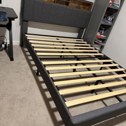 Full Size Bed Frame With Storage Headboard And Outlets 