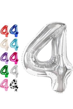 #4 40” silver Mylar balloon
