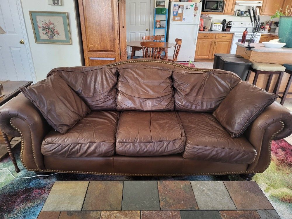 Thomasville Leather Sofa