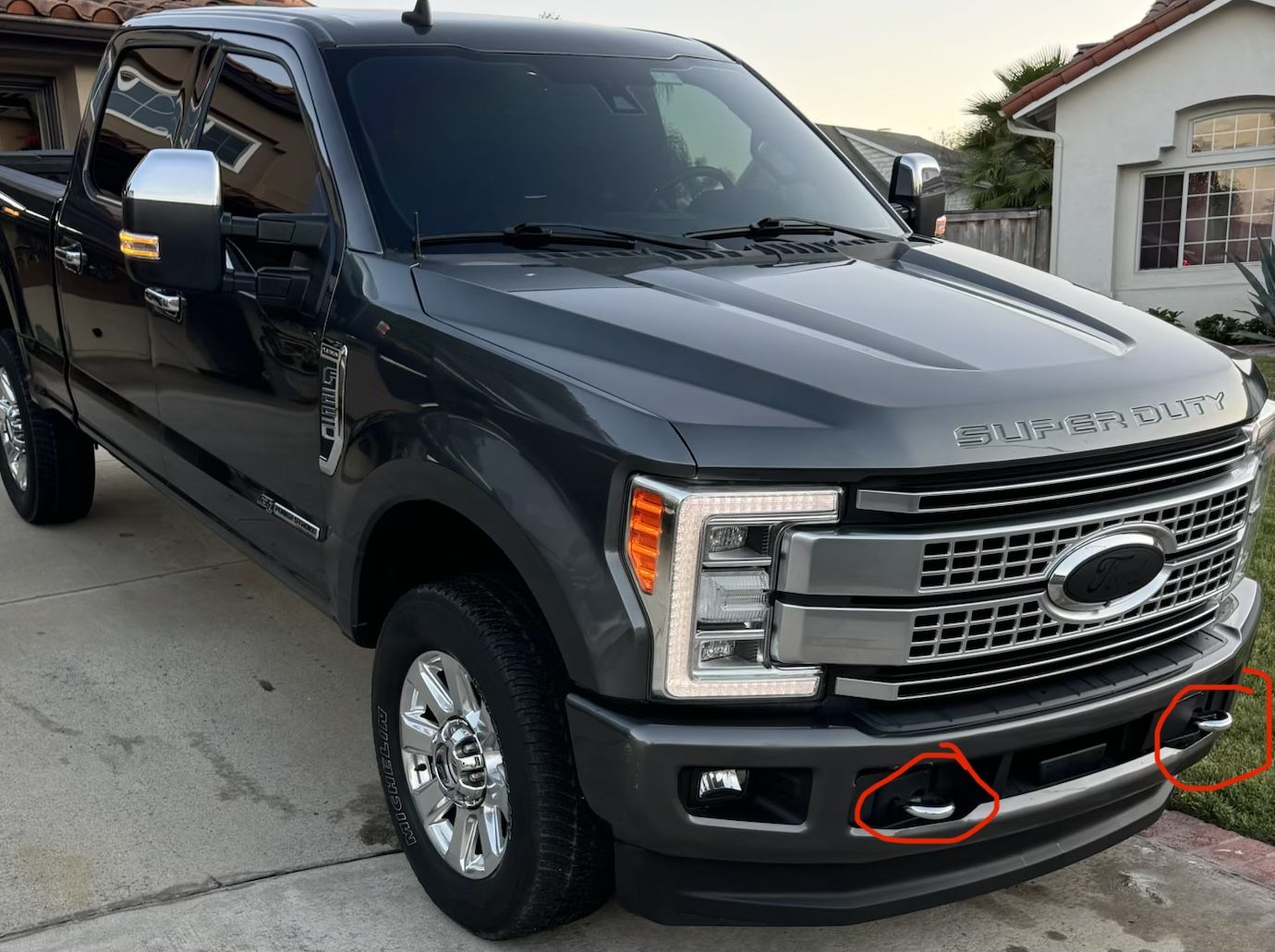 Chrome Tow Hooks Off 2017 F250
