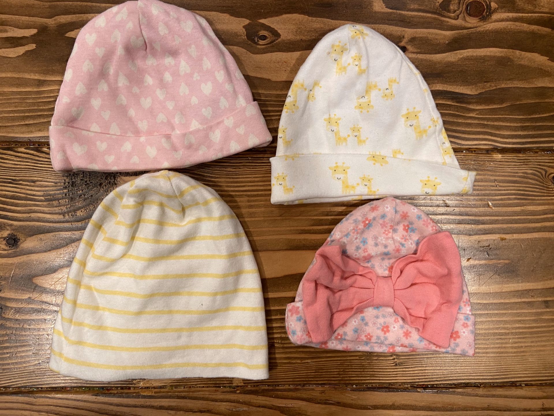 Newborn - 3 month Baby Hats - sweet baby girl hats - fancy baby hats - soft baby hats - floral baby hats -