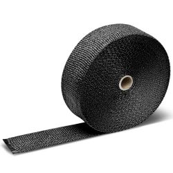 2" x 15 Meter Black Exhaust Heat Wrap, Exhaust Tape High Temp Heat Tape for Pipes, Motorcycle Fiberglass Insulation Roll for Exhaust Pipes