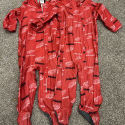 Size 3-6 Month Detroit Red Wings Foote Pajamas 