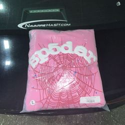 Sp5der Pink OG Web Hoodie – Size L – Brand New / Sealed