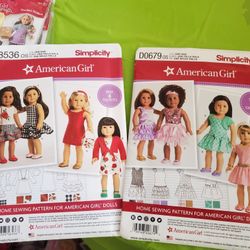 American Girl Doll Clothes Patterns, Each, NEW