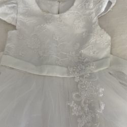 Baptism Girl White Dress Size 6