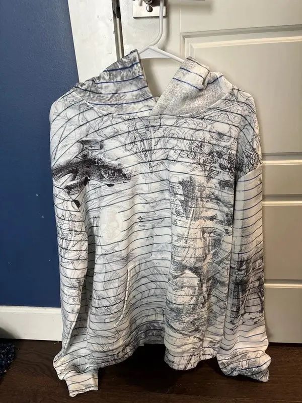 Rare peaceinwar allover print notebook hoodie