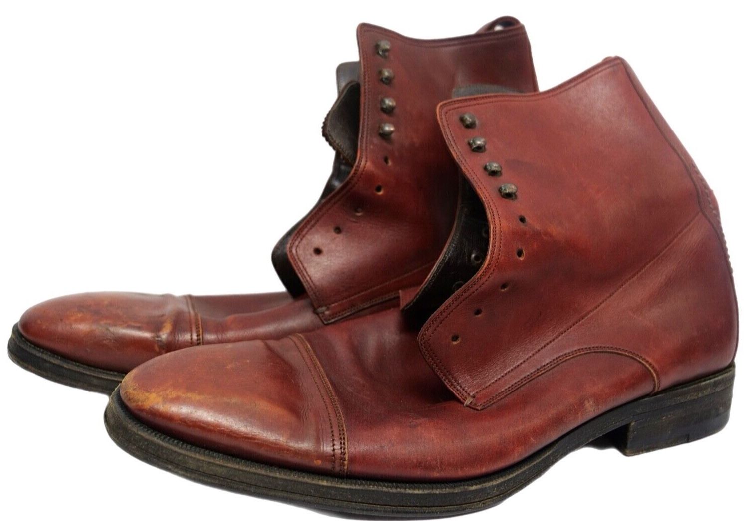 Gucci Mens Brown Leather Boots Straight Tip Lace Up - Size 44 E Casual Shoes Stylish