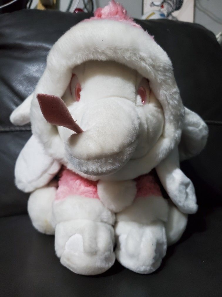 Disney Store Exclusive Snowball Dumbo Pink And White 12” Plush Stuffed Animal