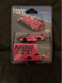 MINI GT 1:64 IMSA 2024 Porsche 911 GT3 R #77 Diecast Pink Unopened Box