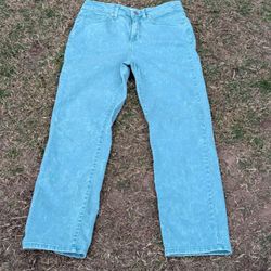 LC Lauren Conrad Teal Blue Acid Wash Straight Jeans - Size 8 Vintage Vibes