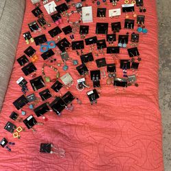 Huge Jewelry Lot 91pc Mixed Jewelry New And EUC Earrings Rings Bracelets 