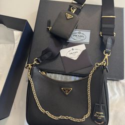 Prada Re-Edition 2005 Saffiano Leather Shoulder Bag – Black
