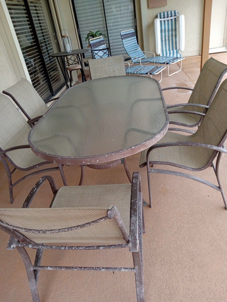 Patio Furniture-Dining Table And Chairs By