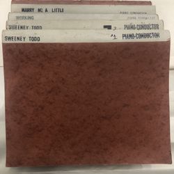 Vintage 1970s Piano-Conductor Score Collection - 4 Musicals Lot:  “Sweeney Todd”  “Marry Me A Little”  “Working” and “Starting Here, Starting Now”