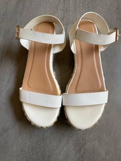White Espadrille Platform Sandals