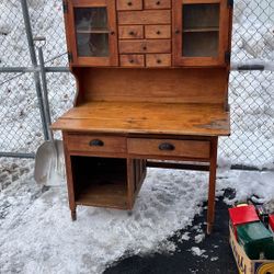Antique Glass Door Cabinet 