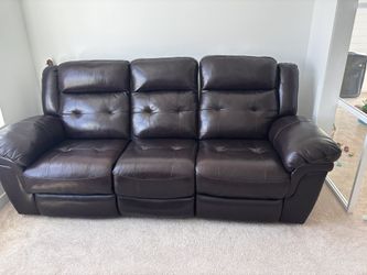 Pure Leather Power Recliner Sofa