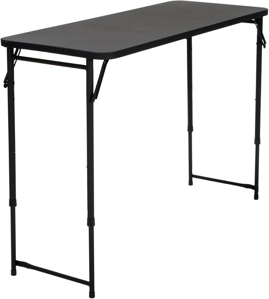 Cosco 20 x 48 Adjustable Height PVC Top, Black Table