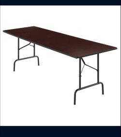 8ft -Folding Table, 29" H x 96" W x 30" D, Walnut