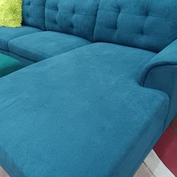 *Weekend Special*---Biscayne Vibrant Blue Fabric Sectional Sofa W/Ottoman---Now $699---Delivery And Financing👏