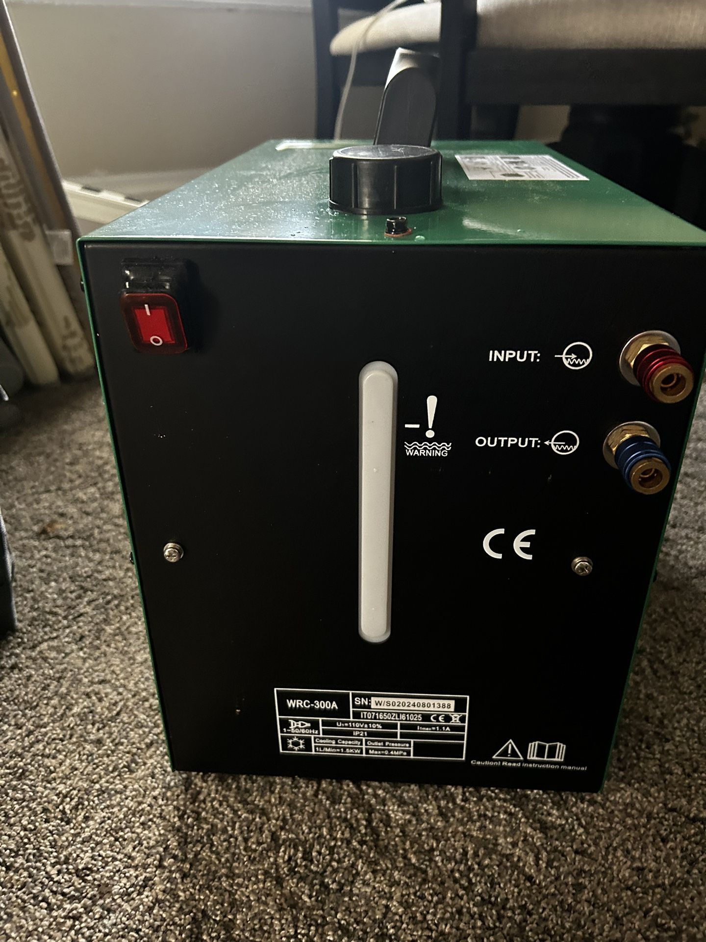 Tig Cooler, Tig Welder Torch Water Cooling system, 10L Water capacity,7L-12L/min Rated Water Flow with Flow Alarm, WRC-300A 110V