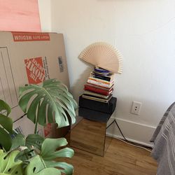 Handmade mirror plant stand/side table.