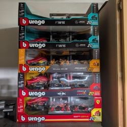 Burago F1 Paddock Set Red Bull Mercedes McLaren Ferrari