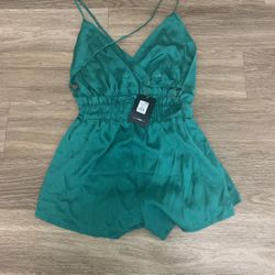  Fashion Nova Satin Romper 