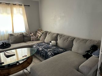 Gray Fabric Sectional Sofa