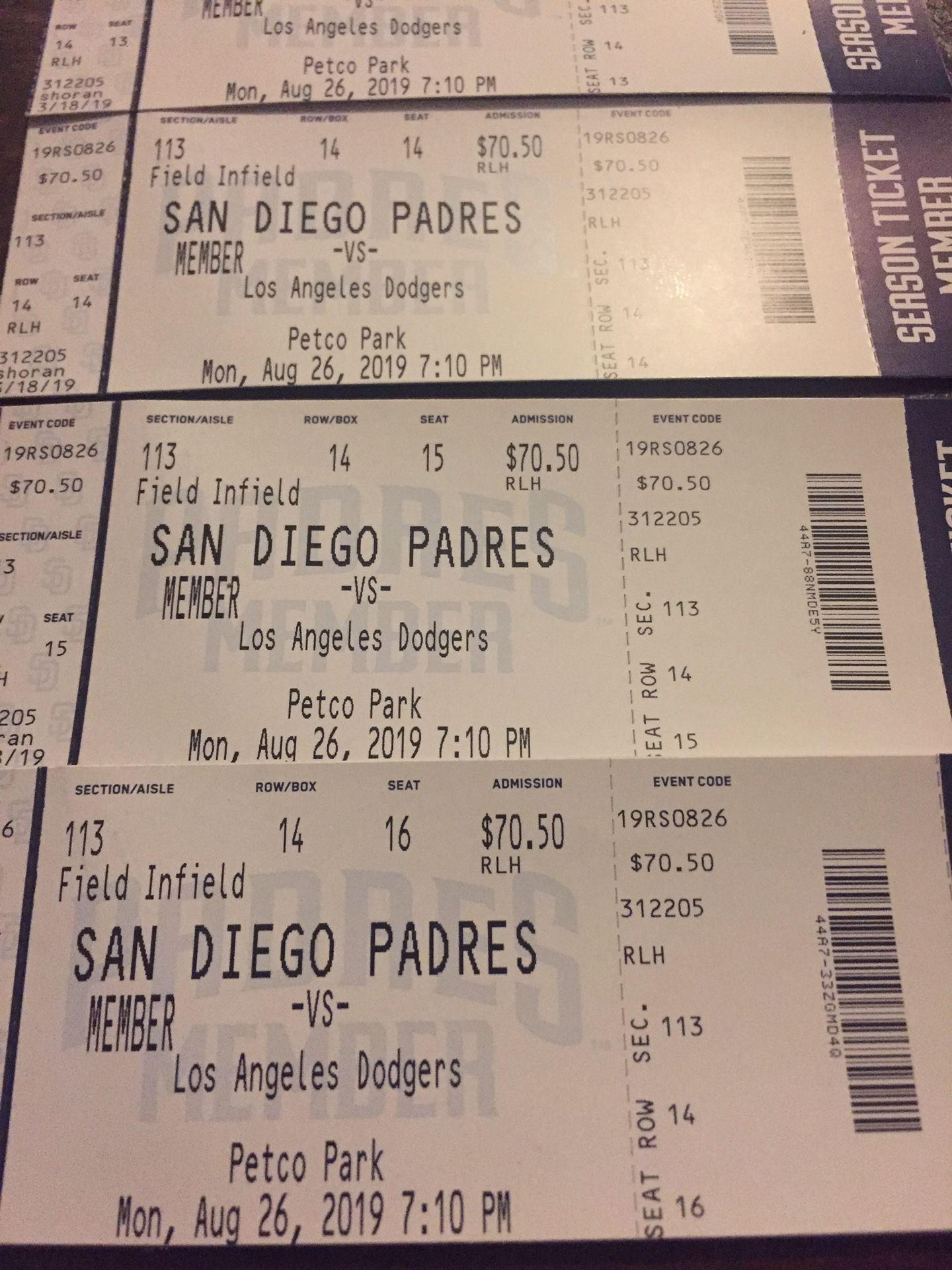 Dodgers vs Padres August 26th