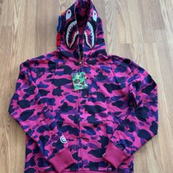 Purple Camo Bape Shark Hoodie Medium 