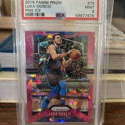 2019-20 Panini Prizm #75 Luka Doncic Pink Cracked Ice PSA 9