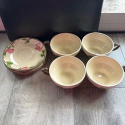 Franciscan Desert Rose Tea/Coffee cups & saucers-Set of 4-Made in England