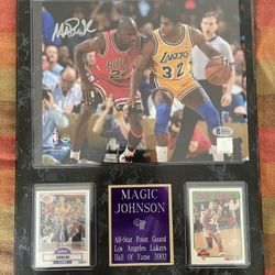 Magic Johnson Autographed Plaque