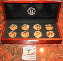 Eight (8) Proof Coin Set of September 11th Coins w/ Case and COA